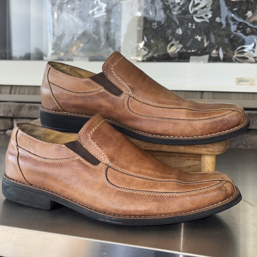 Sandro Moscoloni Shoes Mens 11 D Brown Brazil Leather  Bike Toe Slip On Loafer